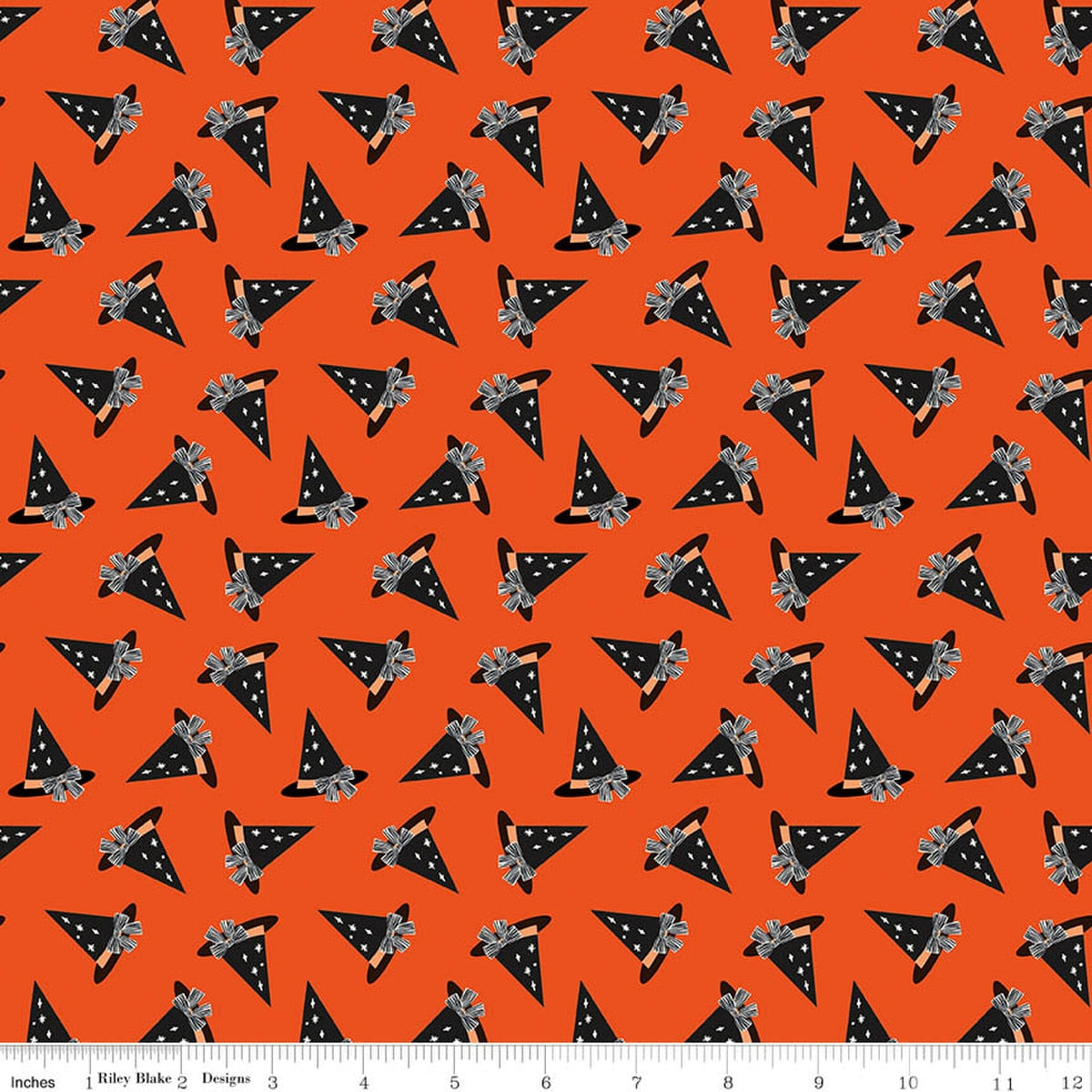 Vintage Boo Hats Orange Quilt Fabric by Vintage Boo — My Minds Eye