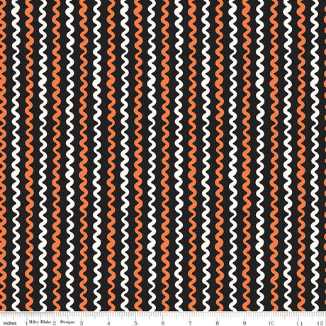 Vintage Boo Ric Rac Black Quilt Fabric - Riley Blake Designs - My Minds Eye