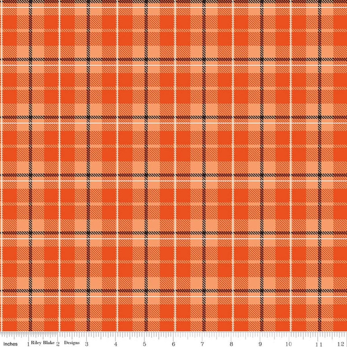 Vintage Boo Plaid Orange Quilt Fabric by Vintage Boo — My Minds Eye