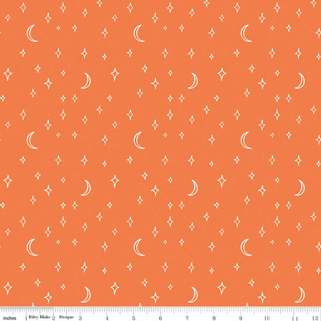 Vintage Boo Stars and Moons Pumpkin Quilt Fabric - Riley Blake Designs - My Minds Eye