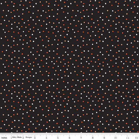 Vintage Boo Dots Black Quilt Fabric - Riley Blake Designs - My Minds Eye