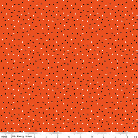 Vintage Boo Dots Orange Quilt Fabric - Riley Blake Designs - My Minds Eye
