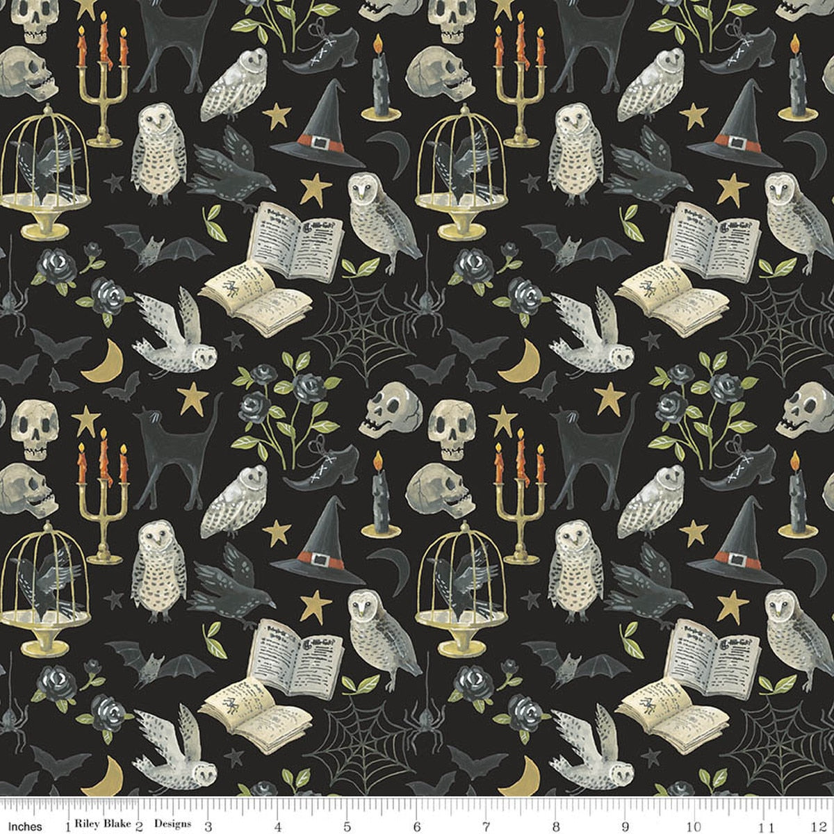 Witchy Vibes Curiosities Raven Quilt Fabric by Witchy Vibes — Lisa Audit