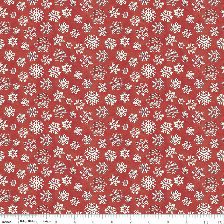 Waddle's Christmas Snowfall Red Quilt Fabric by Teresa Kogut