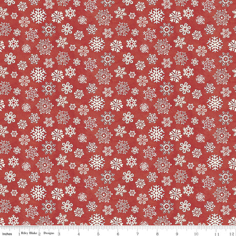 Waddle's Christmas Snowfall Red Quilt Fabric - Riley Blake Designs - Teresa Kogut