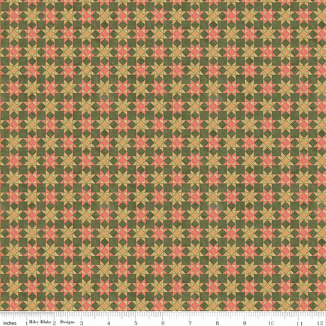 Waddle's Christmas Quilt Blocks Avocado Quilt Fabric - Riley Blake Designs - Teresa Kogut