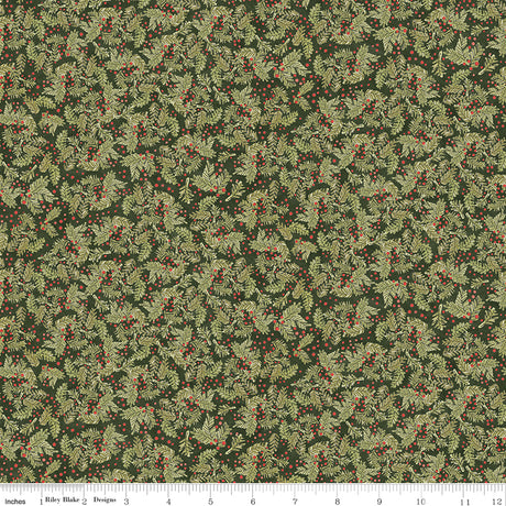 Waddle's Christmas Pine & Berries Timberline Quilt Fabric - Riley Blake Designs - Teresa Kogut