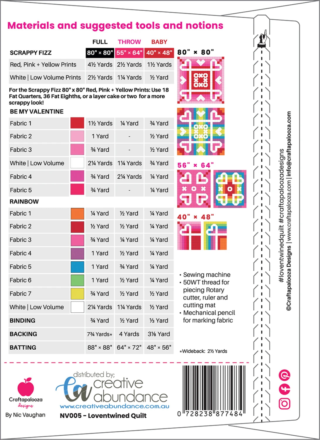 Back of the Loventwined Quilt Quilt Pattern by Creative Abundance