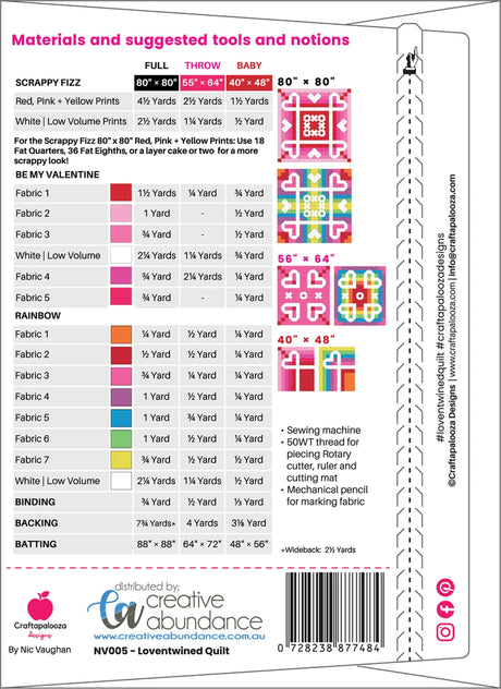 Back of the Loventwined Quilt Quilt Pattern by Creative Abundance
