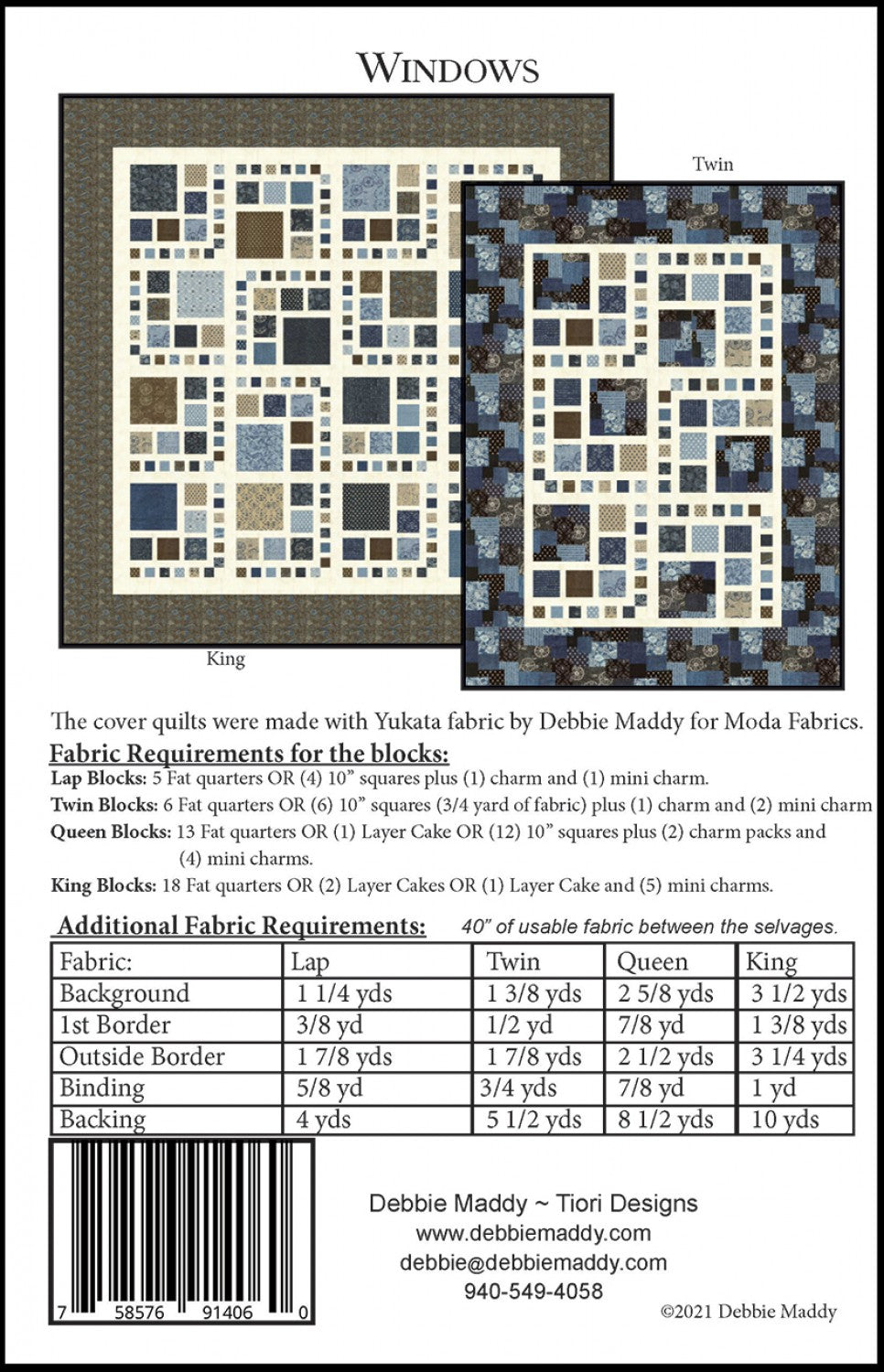 Back of the Windows Quilt Pattern by Calico Carriage