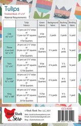 Back of the Tulips Quilt Pattern by Cluck Cluck Sew