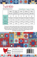 Back of the Twinkle Quilt Pattern by Cluck Cluck Sew