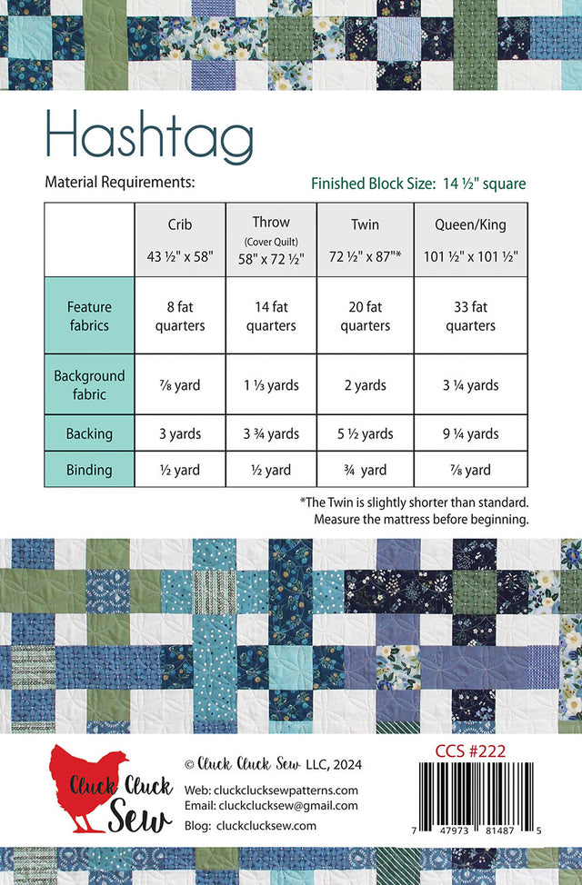 Hashtag Quilt Pattern – Quilting Books Patterns and Notions