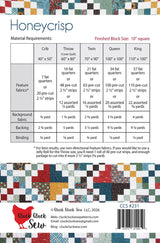 Back of the Honeycrisp Quilt Pattern by Cluck Cluck Sew