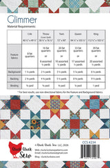Back of the Glimmer Quilt Pattern by Cluck Cluck Sew