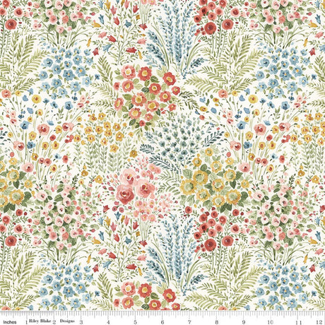 Blissful Moments Meadow Cream Quilt Fabric