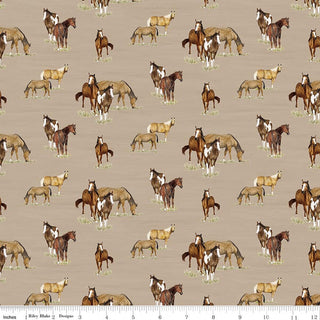 The Homestead Horses Tan Quilt Fabric