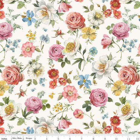 Little Garden Path Main Cream Quilt Fabric by Little Garden Path — Lisa Audit