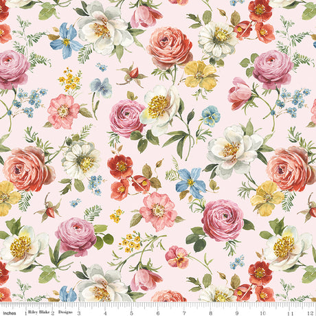 Little Garden Path Main Pink Quilt Fabric by Little Garden Path — Lisa Audit