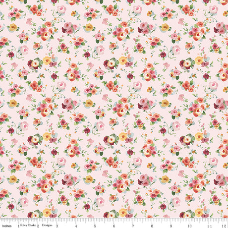 Little Garden Path Flower Toss Pink Quilt Fabric by Little Garden Path — Lisa Audit