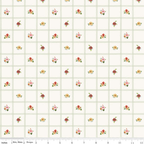 Little Garden Path Grid Green Quilt Fabric by Little Garden Path — Lisa Audit