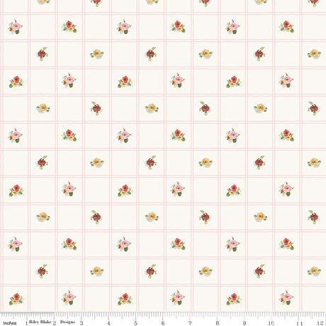 Little Garden Path Grid Pink Quilt Fabric by Little Garden Path — Lisa Audit