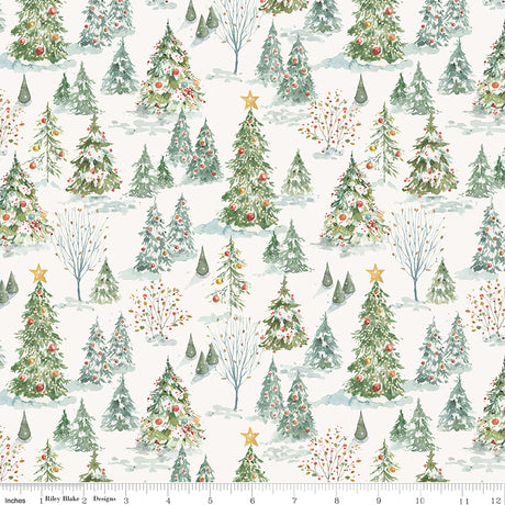Santa's Fair Forest Cloud Quilt Fabric - Riley Blake Designs - Lisa Audit