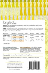 Back of the Long Leaf Quilt Pattern by Carolyn Friedlander