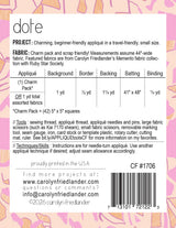 Back of the Dote Quilt Pattern by Carolyn Friedlander LLC