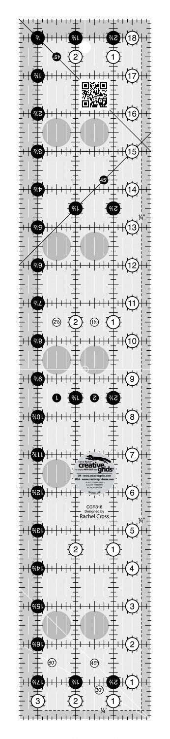 Creative Grids Quilt Ruler 3-1/2in x 18-1/2in by Creative Grids Ruler