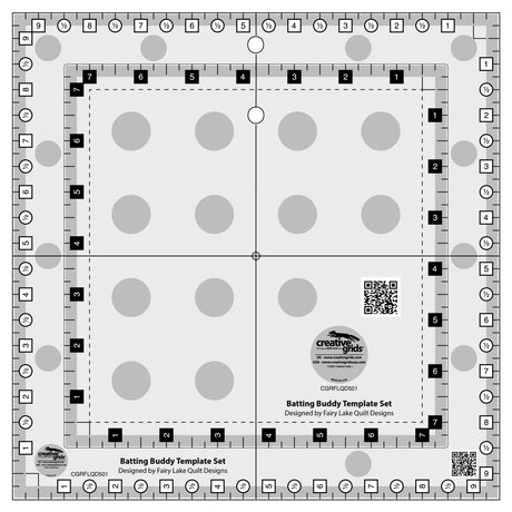 Creative Grids Batting Buddy Template Set Quilt Ruler by Creative Grids Ruler