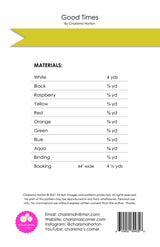 Back of the Good Times Quilt Pattern by Charisma Horton