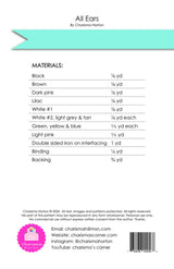 Back of the All Ears Quilt Pattern by Charisma Horton