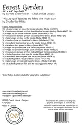 Back of the Forest Garden Quilt Pattern by Coach House Designs