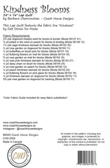 Back of the Kindness Blooms Quilt Pattern by Coach House Designs