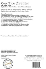 Back of the Cool Blue Christmas Quilt Pattern by Coach House Designs