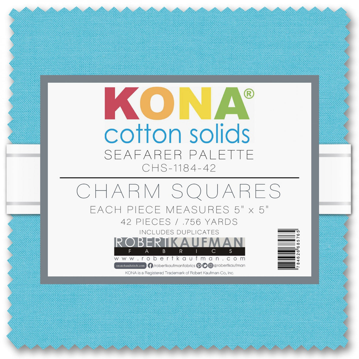 5in Squares Kona Cotton 42pcs/bundle by Robert Kaufman