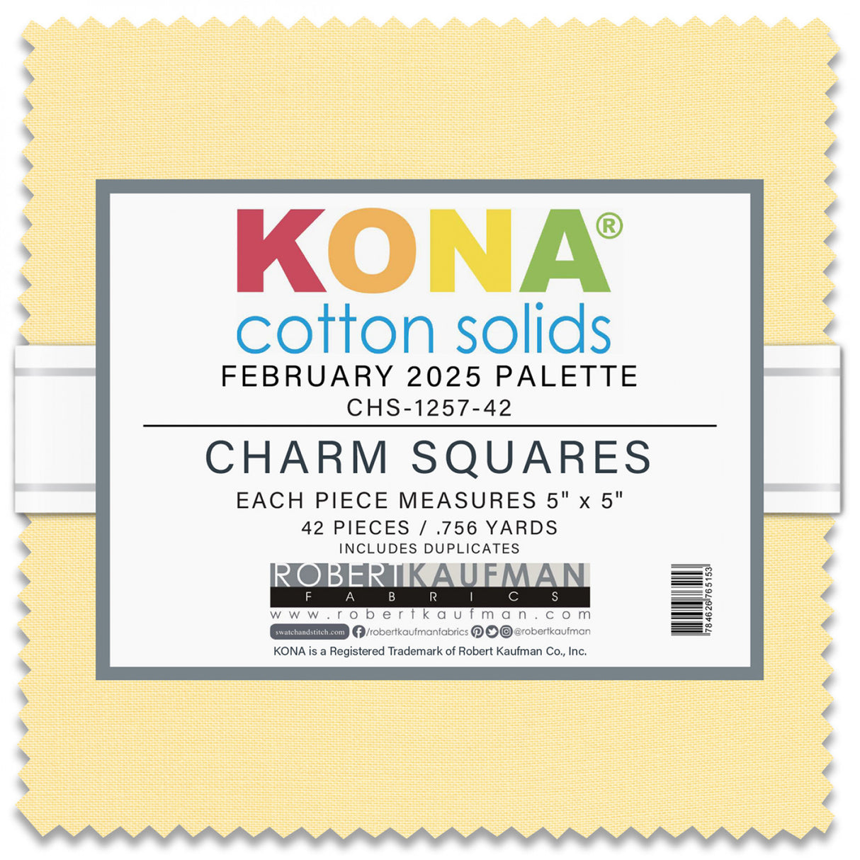 5in Squares Kona Cotton 42pcs/bundle