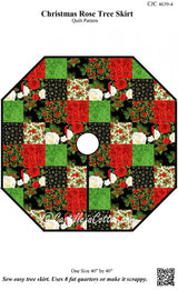 Christmas Rose Tree Skirt Pattern by Castilleja Cotton 