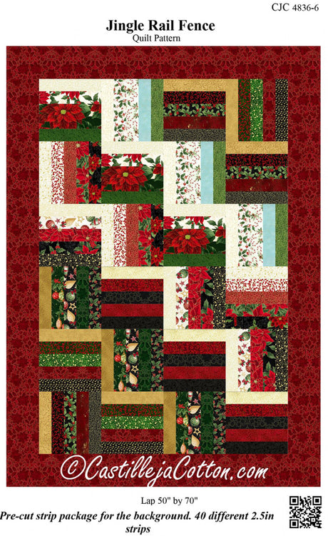 Jingle Rail Fence Quilt Pattern by Castilleja Cotton