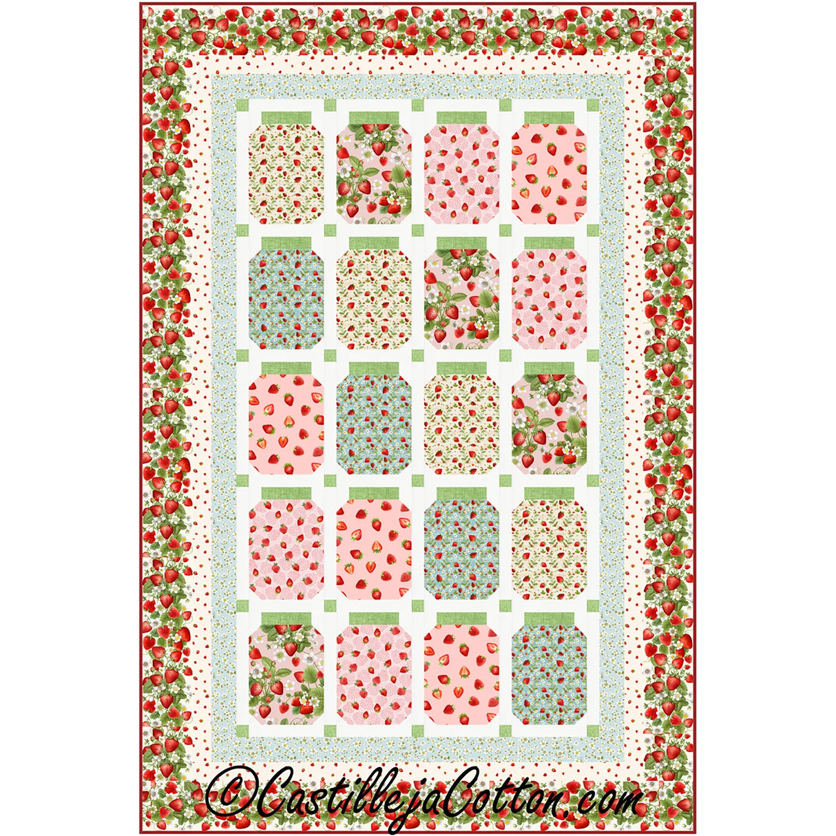 Berry Sweet Jars Quilt Pattern by Castilleja Cotton