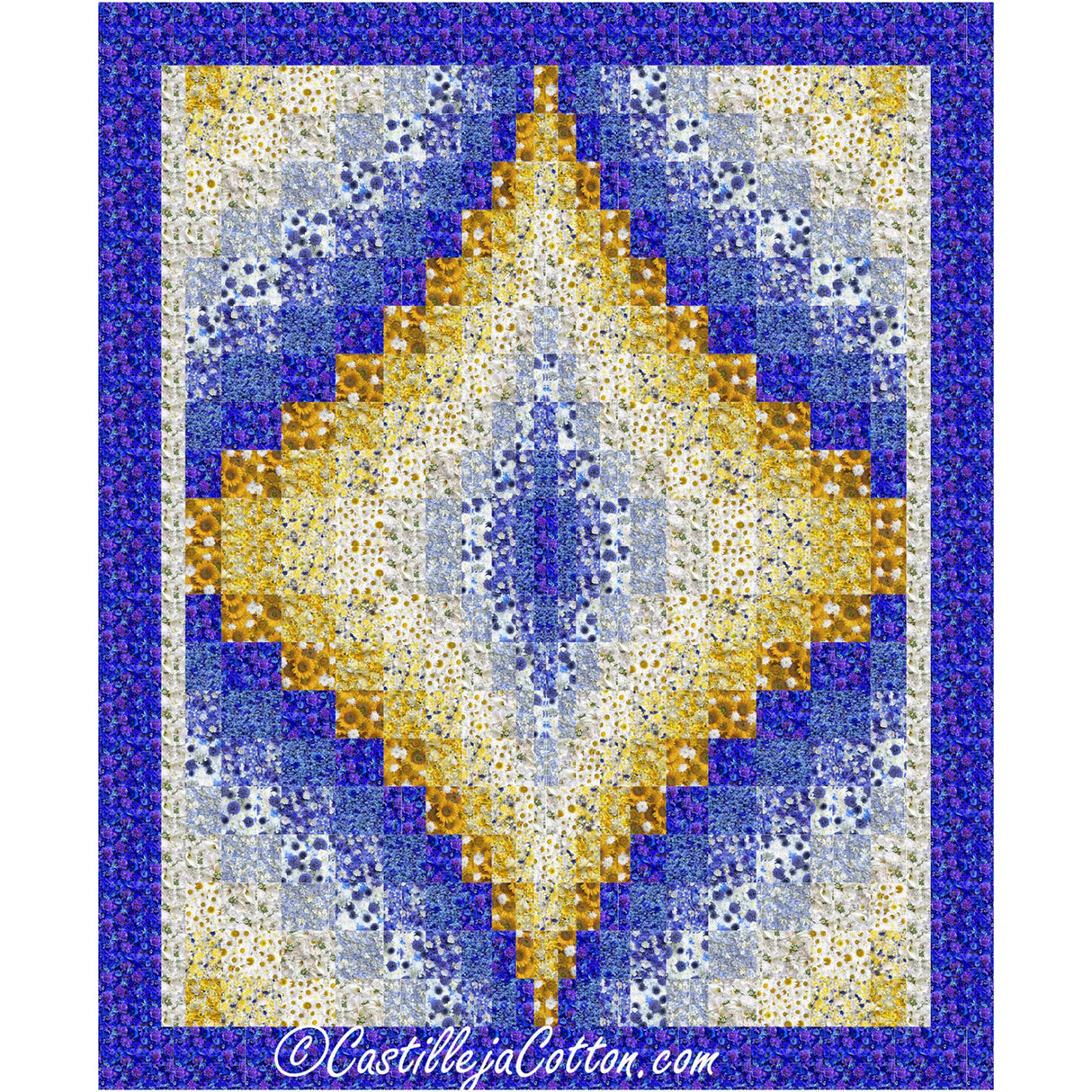 Double Bargello Jewel Forget Me Not Quilt Pattern by Castilleja Cotton