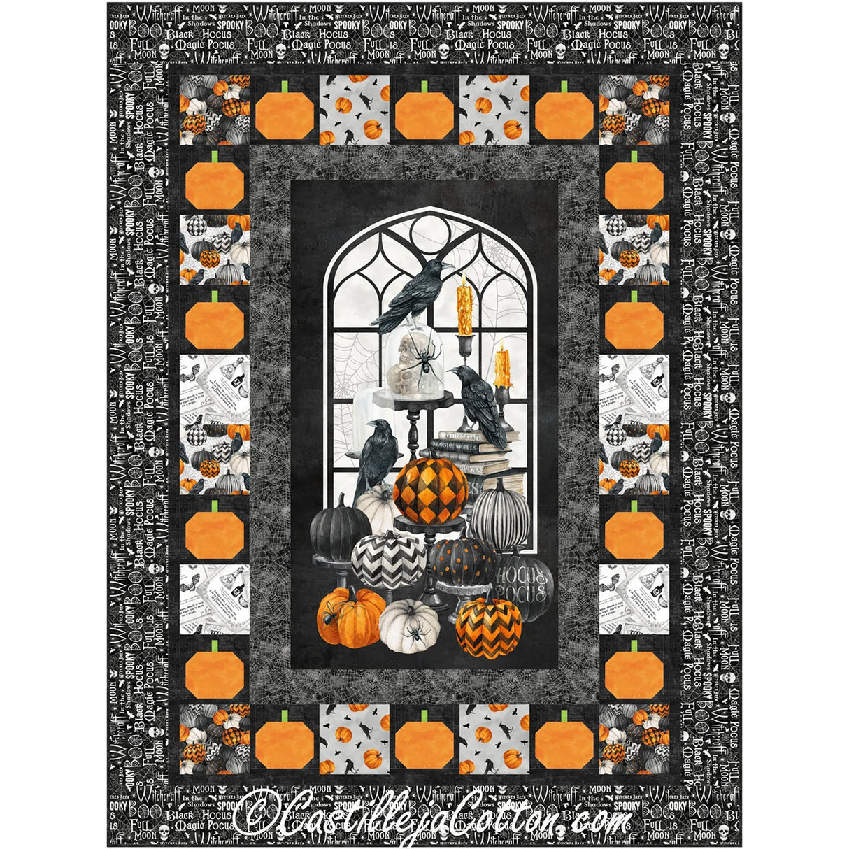 Pumpkins and Ravens Quilt Pattern by Castilleja Cotton