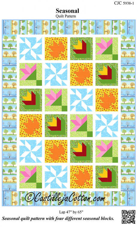 Seasonal Quilt Pattern by Castilleja Cotton