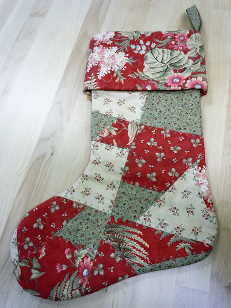 Quilted Patchwork Stocking Pattern by Cut Loose Press