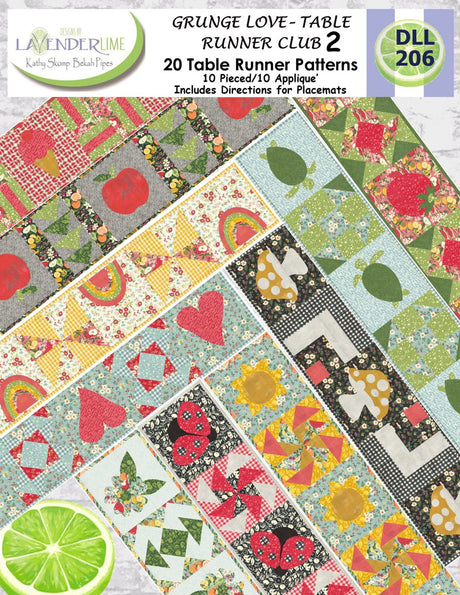 Grunge Love Table Runner Downloadable Pattern by Lavender Lime Quilting