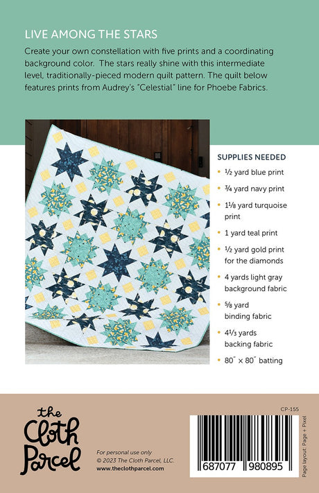 Back of the Rockstar Quilt Downloadable Pattern by Cloth Parcel