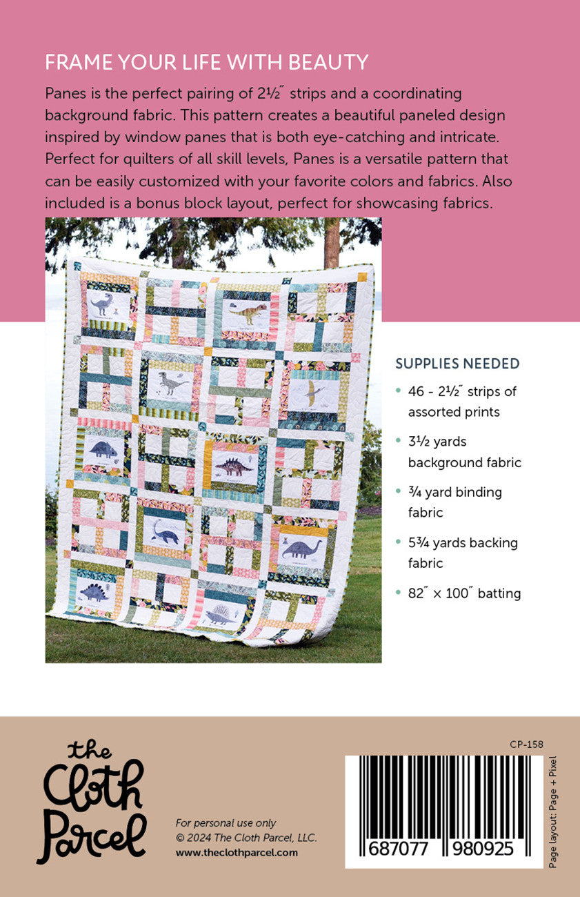 Back of the Panes Quilt Pattern by Cloth Parcel