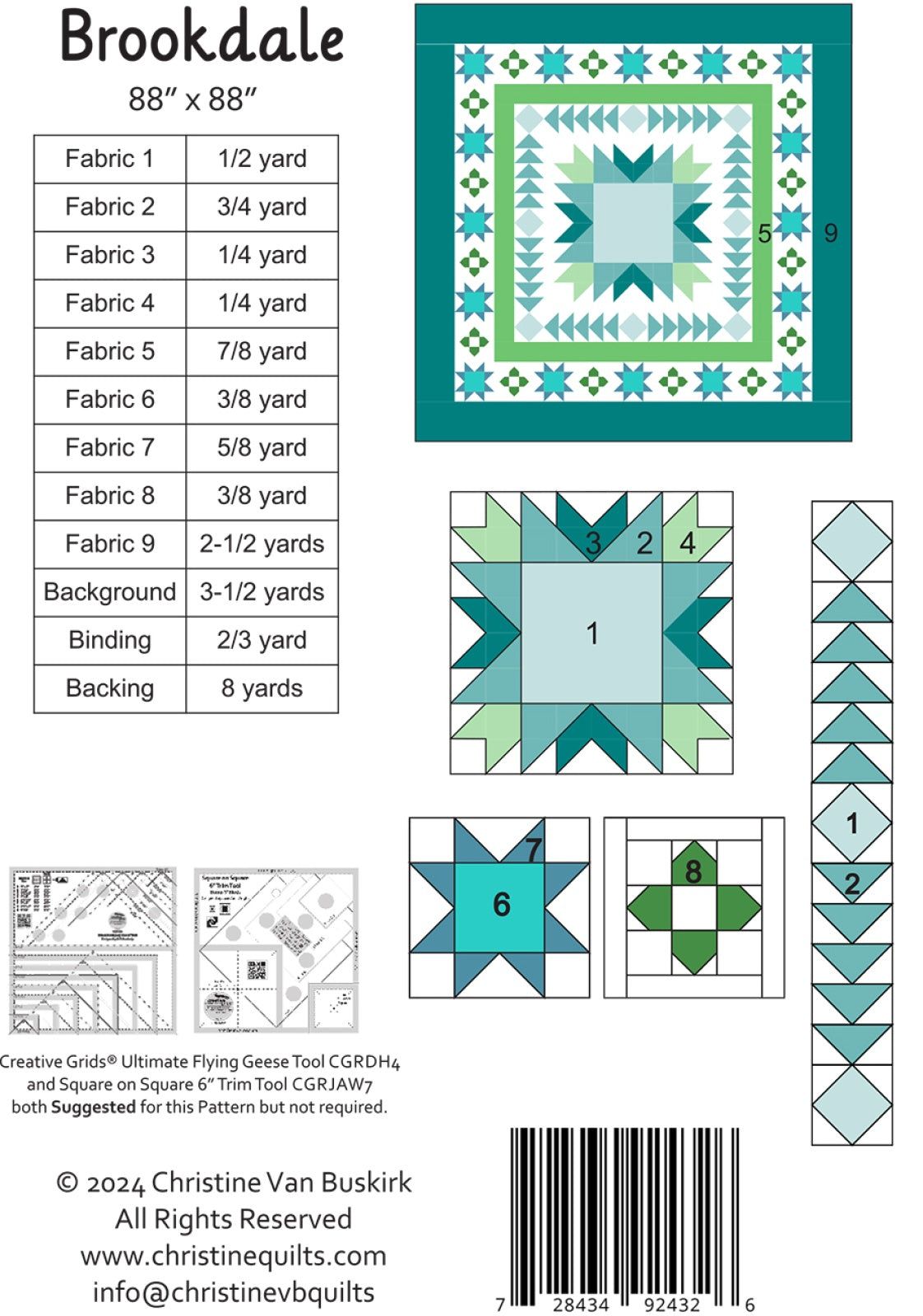 Back of the Brookdale Quilt Pattern by Christine Quilts