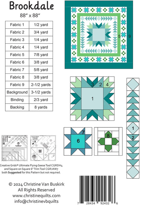 Back of the Brookdale Quilt Pattern by Christine Quilts
